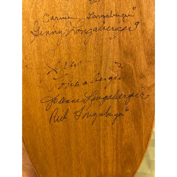 Longaberger Row Your Boat Basket+Plastic Protector SIGNED by 6 FAMILY members - Picture 12 of 14
